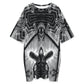 Women's Monochrome Kaleidoscope Pattern All-Over Print Oversized T- Shirt Loungewear