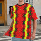 Men's Ghana Flag & Black Star Pattern All-Over Print Cut & Sew Ribbed Collar T-Shirt