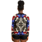 Women's Patriotic Star Kaleidoscope Pattern All-Over Print Long Sleeve Performance Shirt
