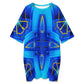 Women Vibrant Blue Geometric All-Over Print Oversized T- Shirt Loungewear