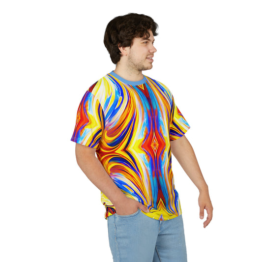 Men's Vibrant Abstract Art All-Over Print Tee
