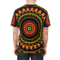 Men's Yellow Green Red Circular Pattern All-Over Print Tee