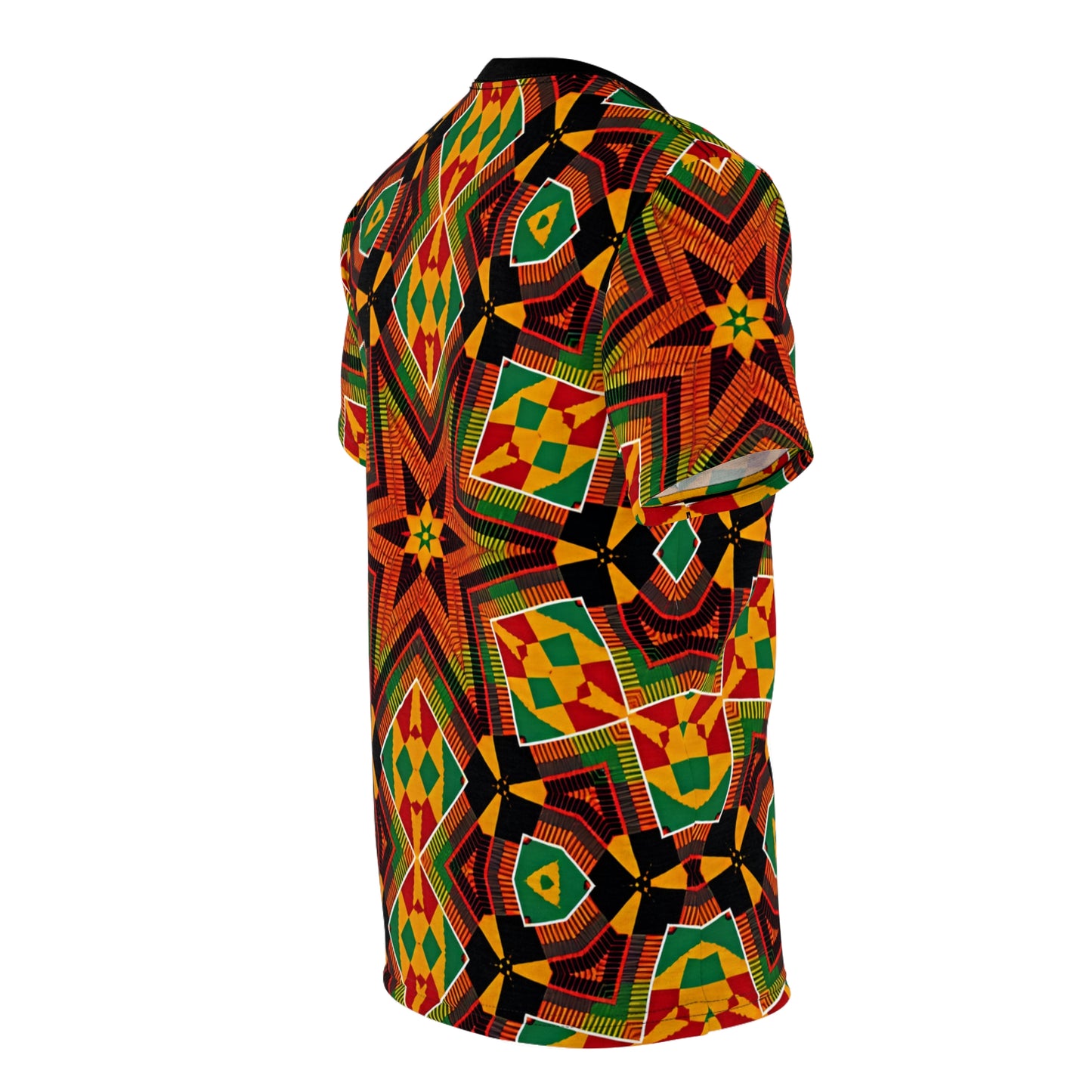 Men's African Kente Geometric Star Pattern All-Over Print Tee