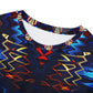 Women's Kaleidoscope Neon Abstract All-Over Print Unisex Cut & Sew Tee