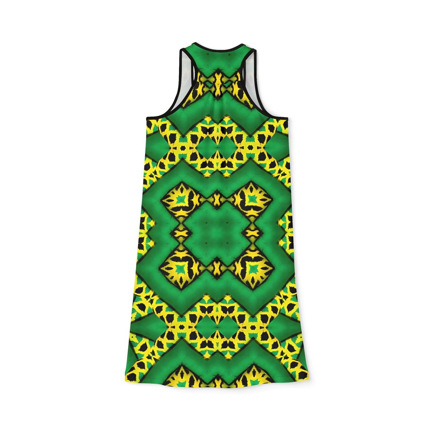 Women's Green & Yellow Kaleidoscope Racer back Dress