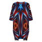 Women's Patriotic Red White Blue Geometric Oversized T- Shirt Loungewear