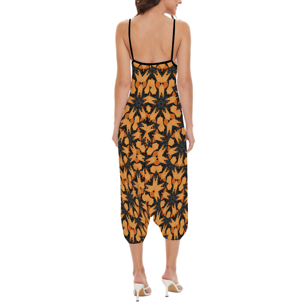 Woman High-waisted Straight Leg Pant Strappy Romper