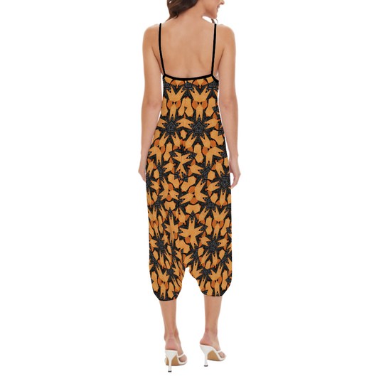 Woman High-waisted Straight Leg Pant Strappy Romper