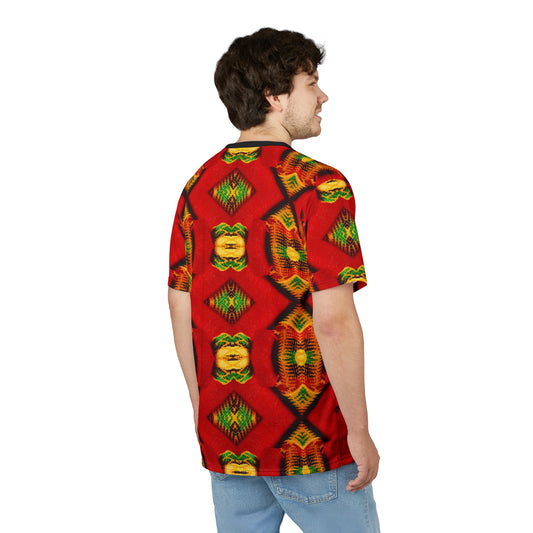 Men's Red Bold Tribal  All-Over Print Unisex Cut & Sew Tee