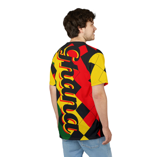 Men's Ghana Flag Pattern All-Over Print Cut & Sew Tee