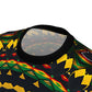 Women's Yellow Green Red Circular Pattern All-Over Print Tee