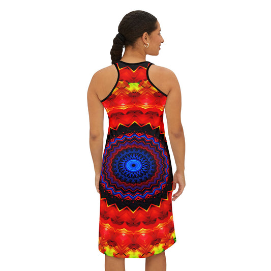 Women's Psychedelic Vibrant Mandala All-Over Print Racer back Dress