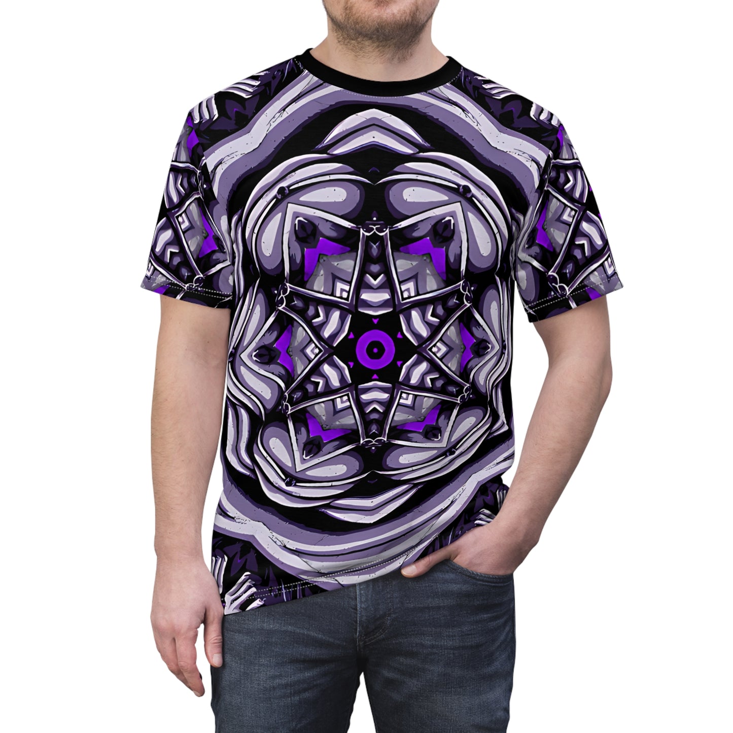 Men's Kaleidoscope Purple Unisex Cut & Sew Tee