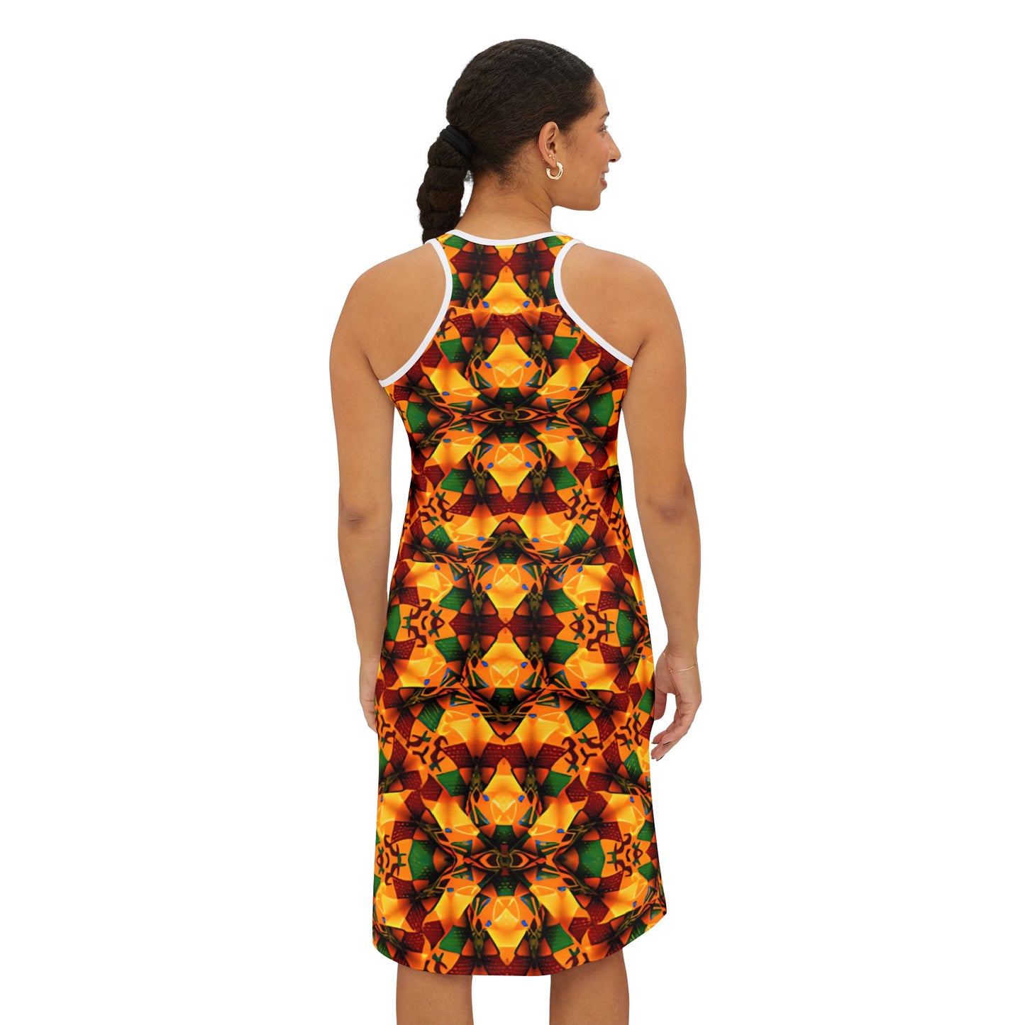 Women's Kaleidoscope Floral Racer back All-Over Print Summer Dress