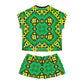 Women's Green & Yellow Kaleidoscope Short Pajama Set