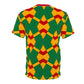Women Bold Green, Red & Gold African Kente-Inspired Pattern  All-Over Print Tee