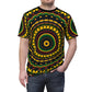Men's Yellow Green Red Circular Pattern All-Over Print Tee