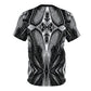 Women's Abstract Black & Silver Kaleidoscope Pattern All Over print Tee