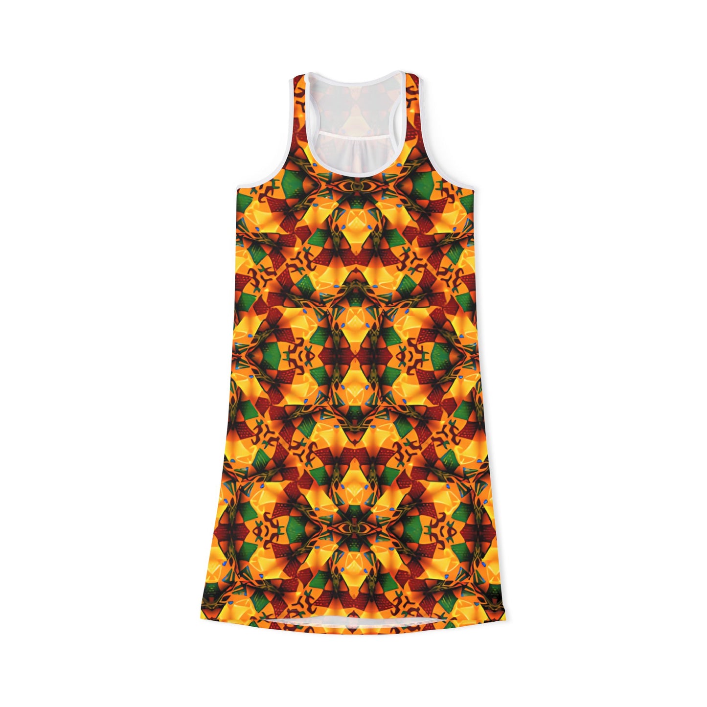 Women's Kaleidoscope Floral Racer back All-Over Print Summer Dress