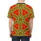Men's Vibrant Red & Gold Star All-Over Print Festival Tee