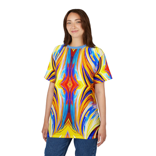 Women's Vibrant Abstract Art All-Over Print Tee