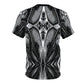 Men's Black & Silver Symmetry Pattern All-Over Print Tee
