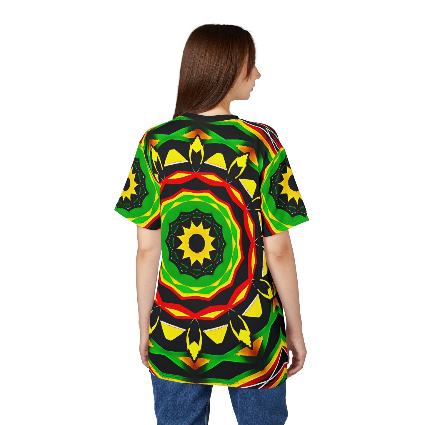 Women's Psychedelic Bold Reggae Colors All Over Print Tee