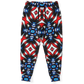 Women's Red White Blue Geometric Pattern All-Over Print Athletic Jogger