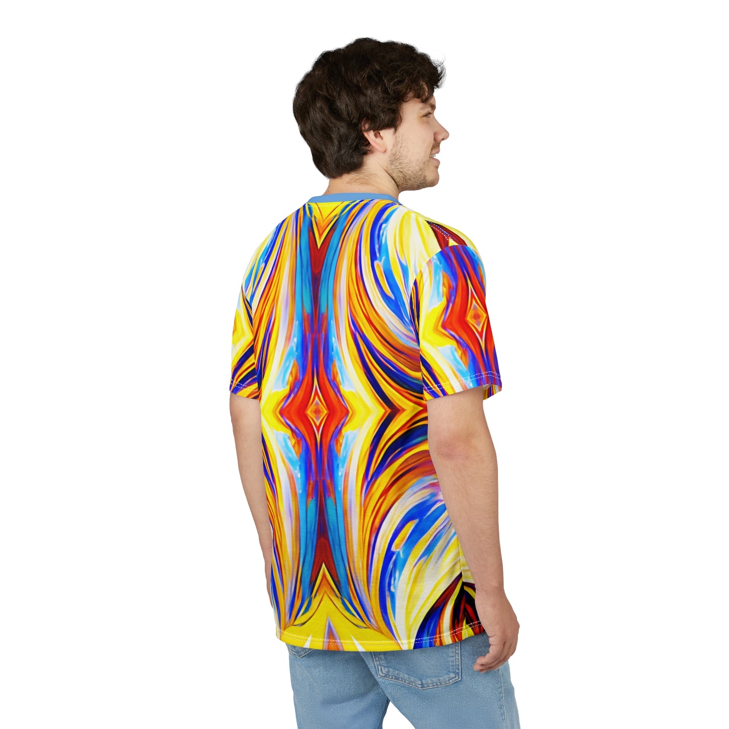 Men's Vibrant Abstract Art All-Over Print Tee