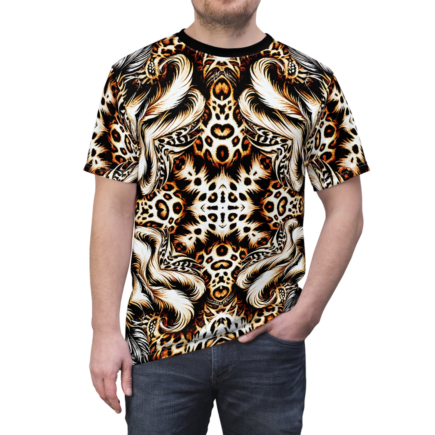 Men's Leopard Baroque Pattern All-Over Print Unisex Cut & Sew Tee