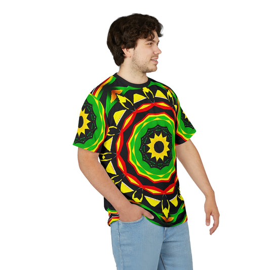 Men's Psychedelic Bold Reggae Colors All Over Print Tee