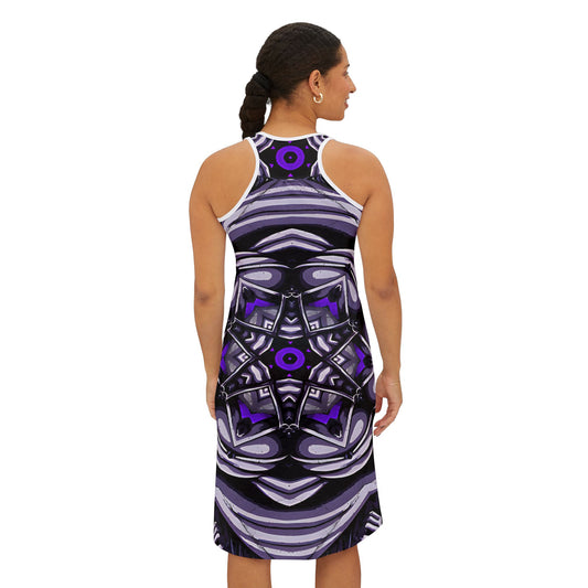 Women's Kaleidoscope Purple Racer back All-Over Print Dress