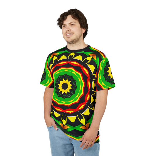 Men's Psychedelic Bold Reggae Colors All Over Print Tee
