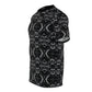 Men's Black Geometric Kaleidoscope Pattern All-Over Print Tee