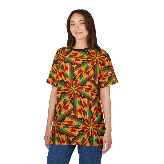 Women's Vibrant African Kente Geometric All-Over Print Shirt