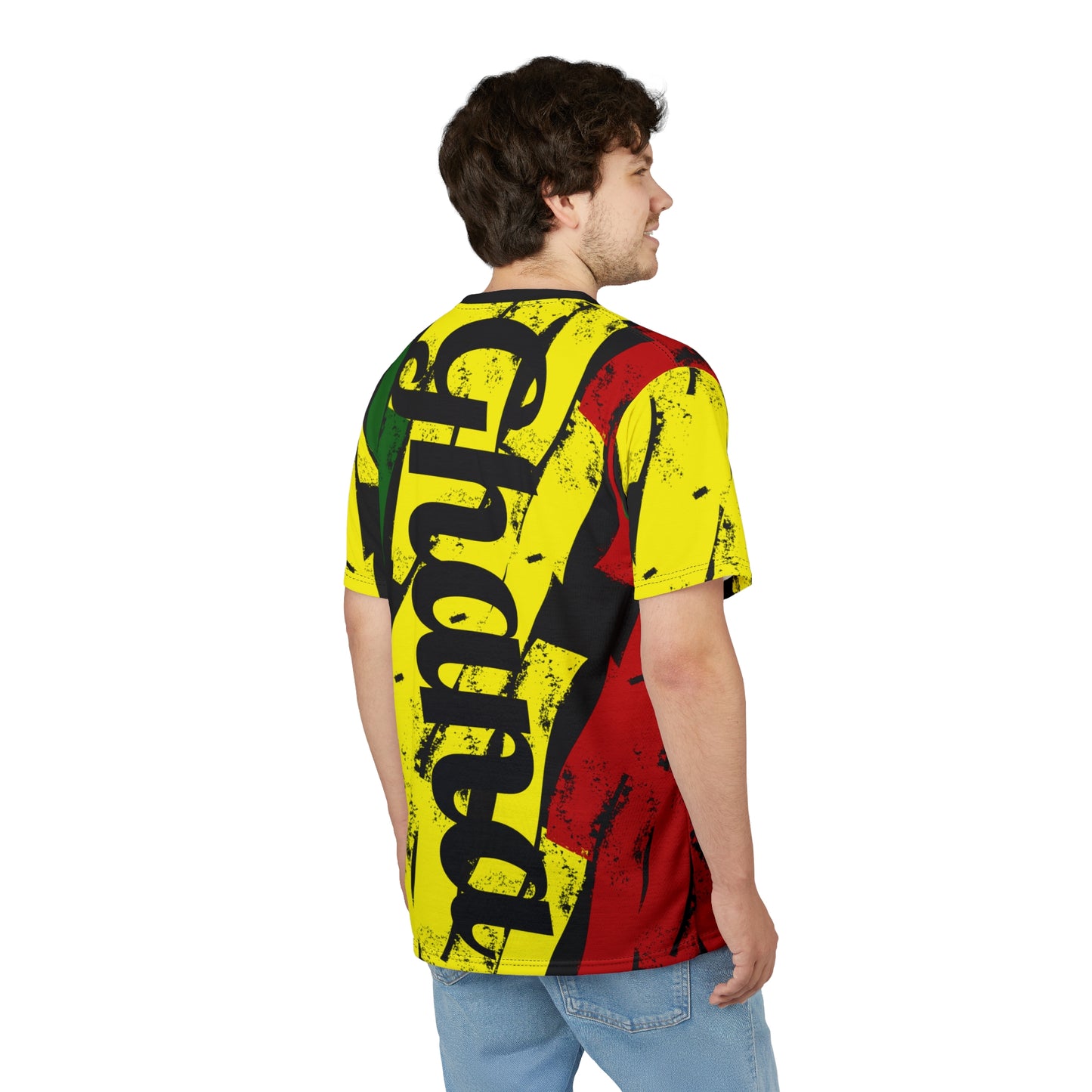 Men's Ghana Flag Pattern All-Over Print Cut & Sew Tee