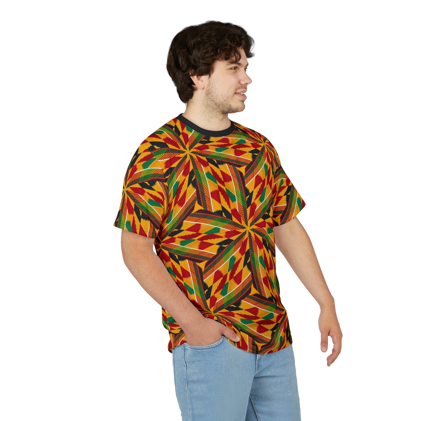 Men's Vibrant African Kente Geometric All-Over Print Shirt