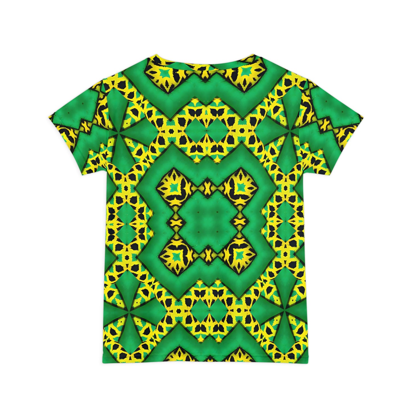Women's Kaleidoscope Green & Yellow All-Over Print Tee