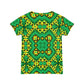 Women's Kaleidoscope Green & Yellow All-Over Print Tee