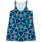 Women's Blue Kaleidoscope Flowy Racerback Tank Top