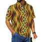 Men's African Kente Geometric Pattern All-Over Print Zipper Polo Shirt