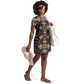Women's Geometric Kaleidoscope Brown Pattern All Over Print T-Shirt Dress
