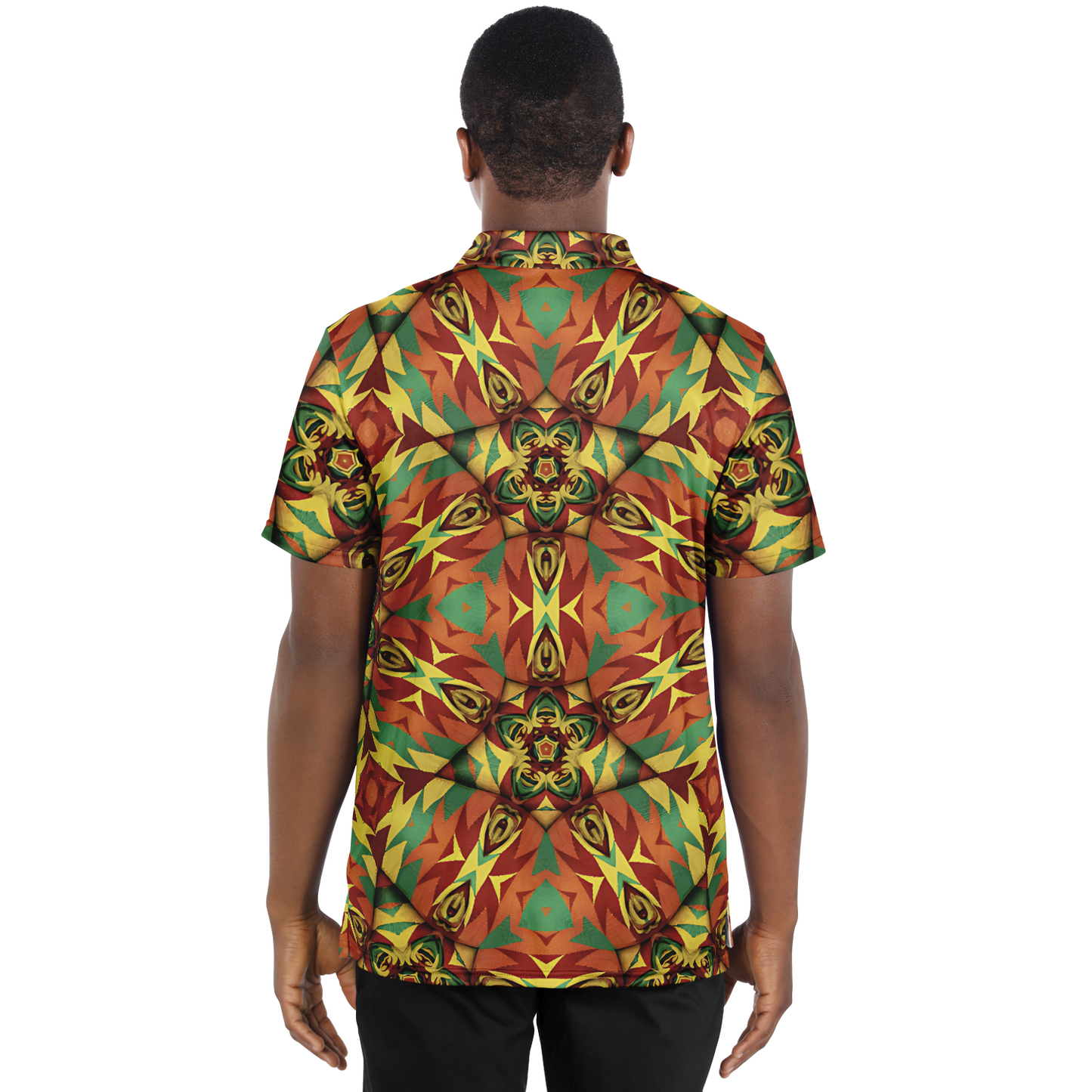 Men's Bold Tribal Kaleidoscope Pattern All Over Print Polo Shirt