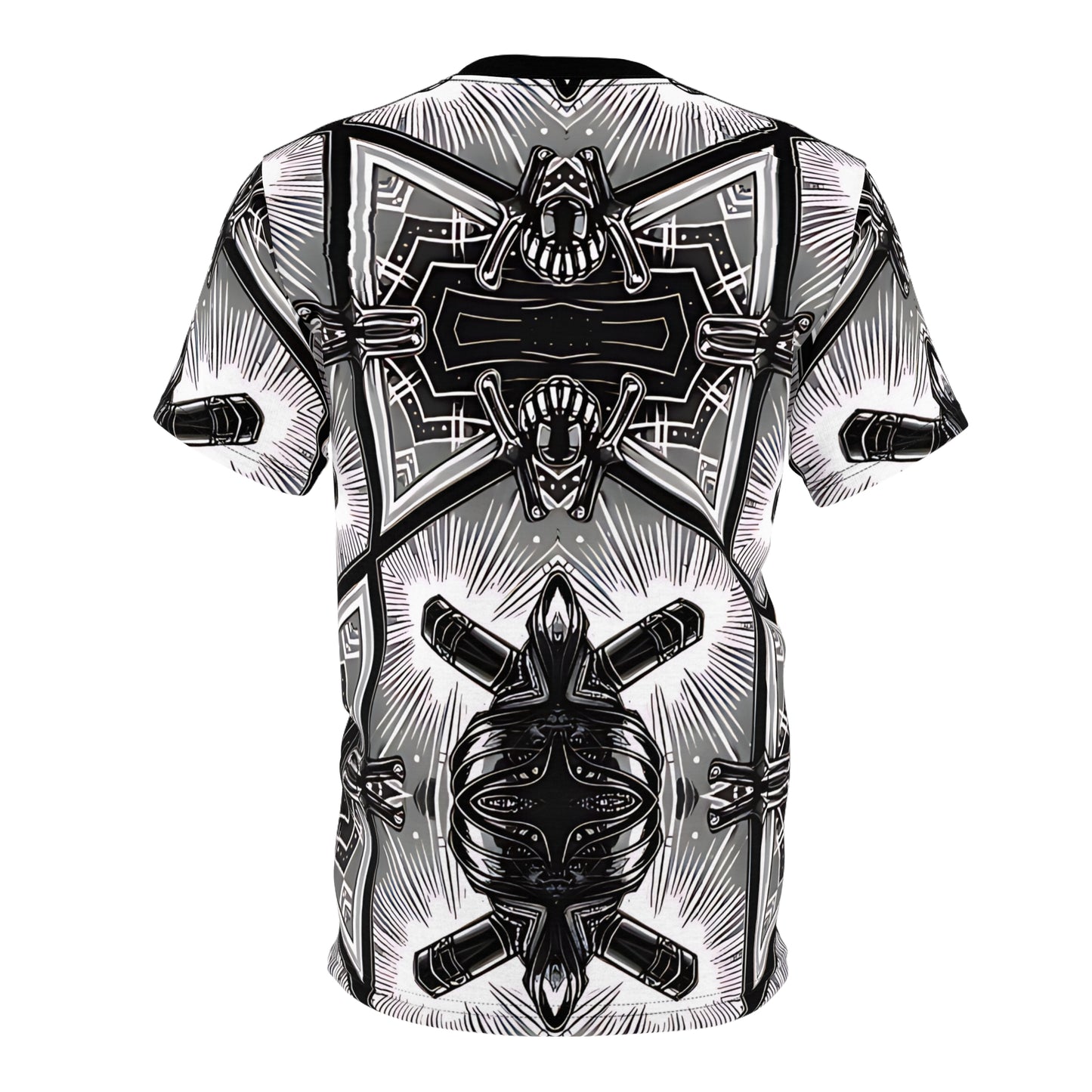 Women' Monochrome Gothic Kaleidoscope Pattern All Over Print Tee