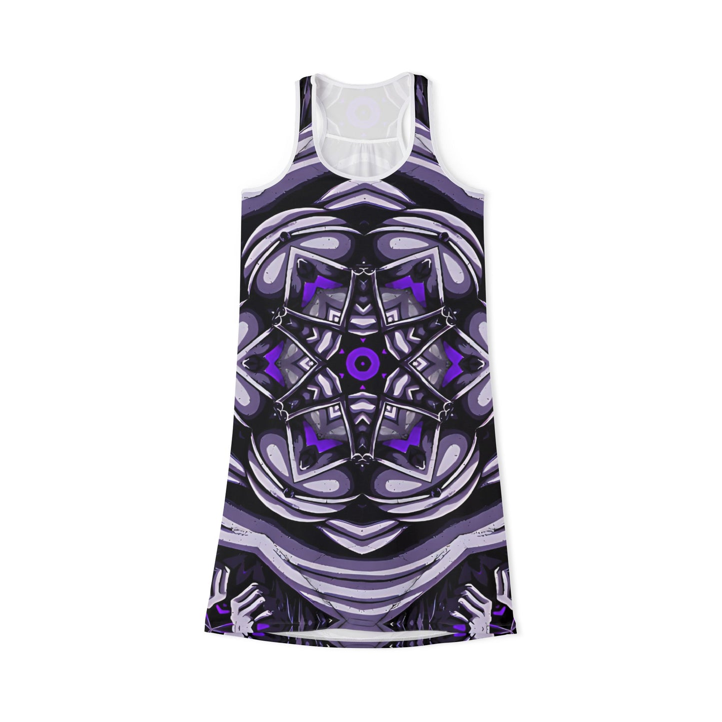 Women's Kaleidoscope Purple Racer back All-Over Print Dress