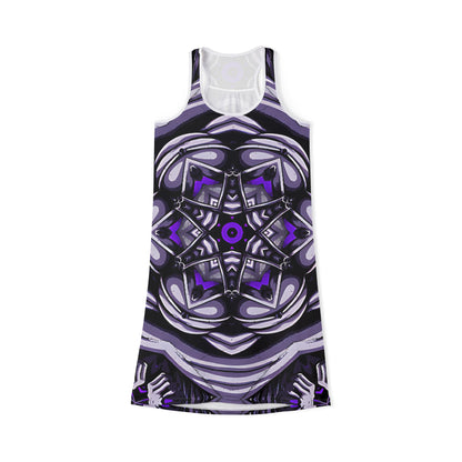 Women's Kaleidoscope Purple Racer back All-Over Print Dress