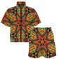 Women’s African Kente Geometric Star Pattern All-Over Print Windbreaker Short Set