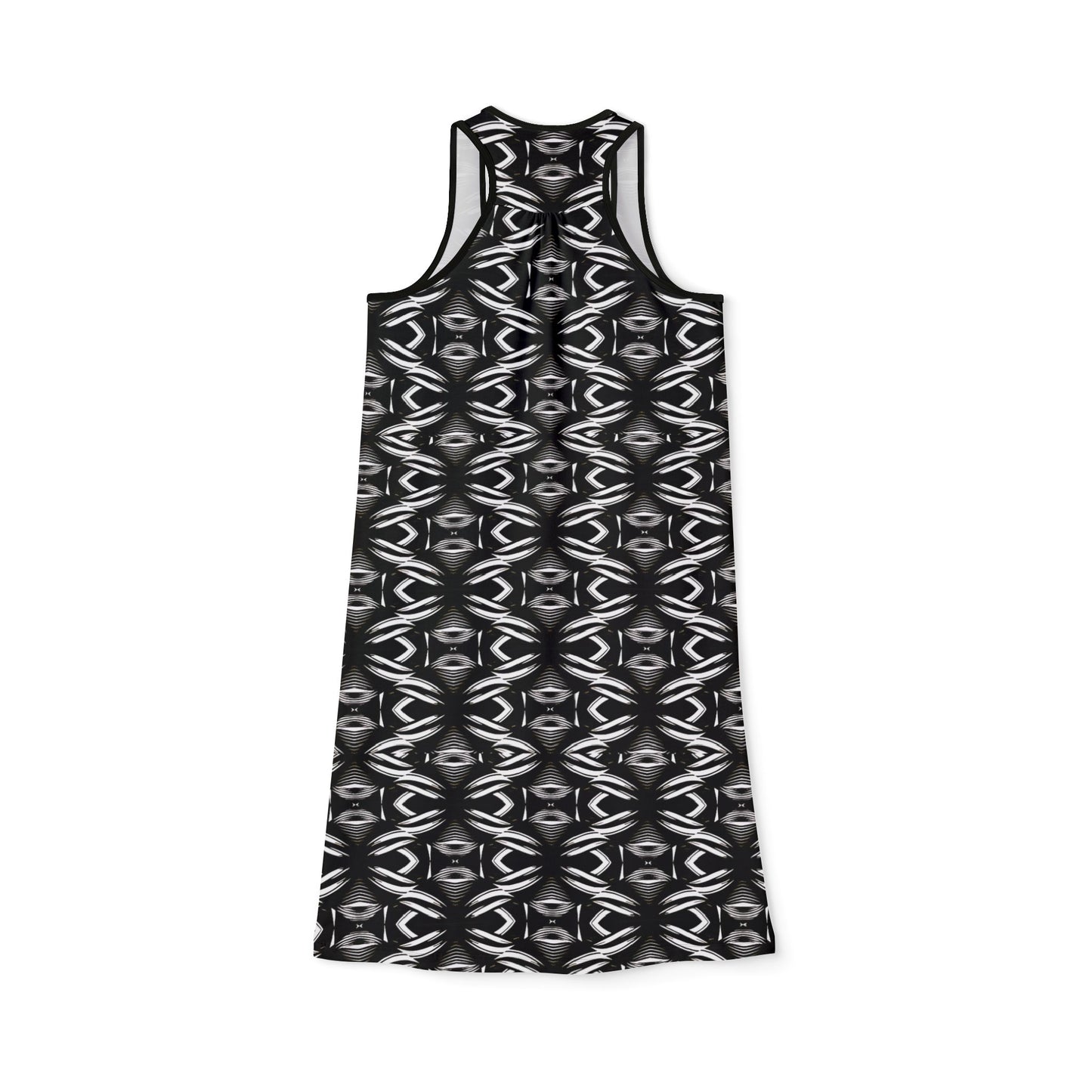 Women's Black & White Kaleidoscope Racer back Dress