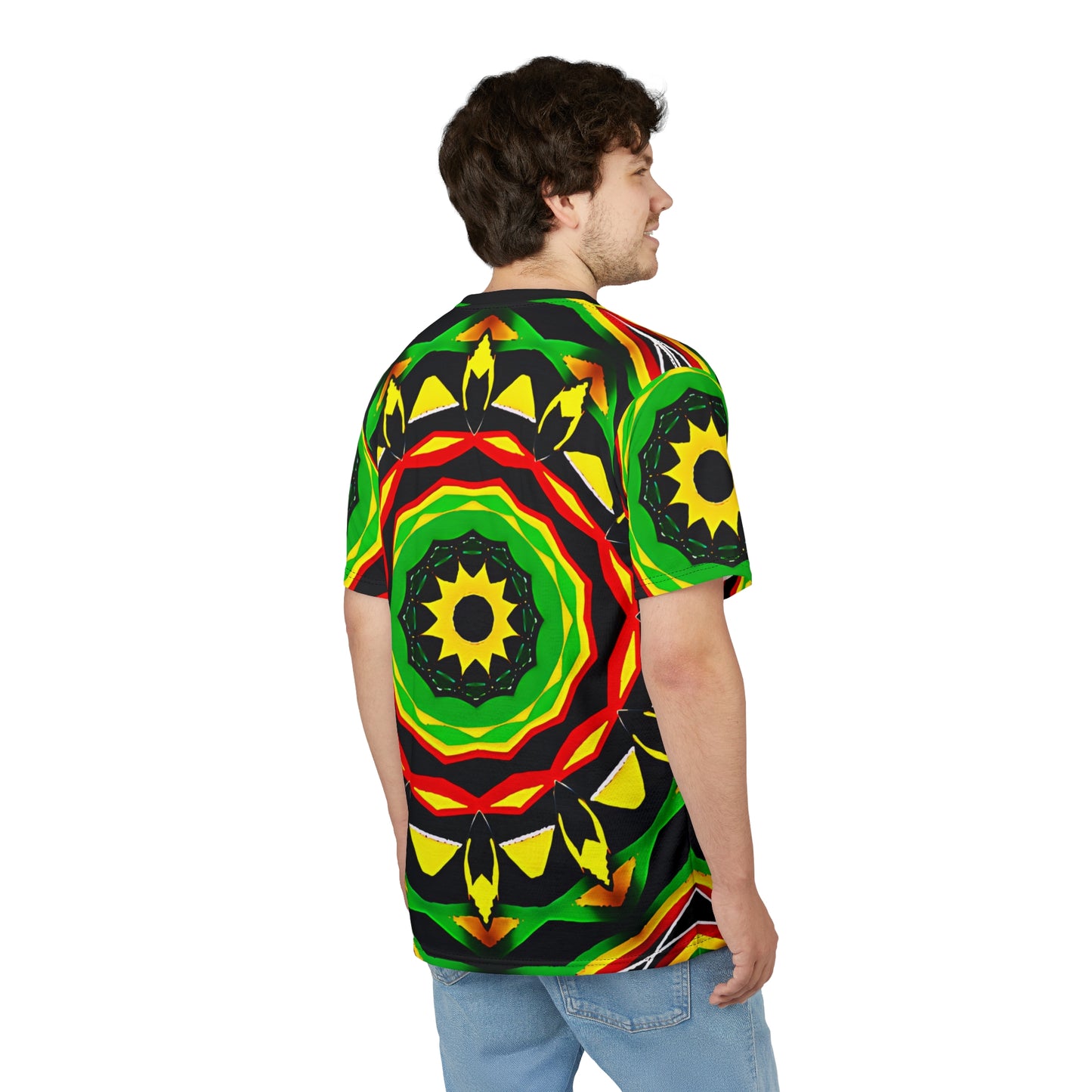 Men's Psychedelic Bold Reggae Colors All Over Print Tee