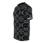 Women's Black Geometric Kaleidoscope Pattern All-Over Print Tee
